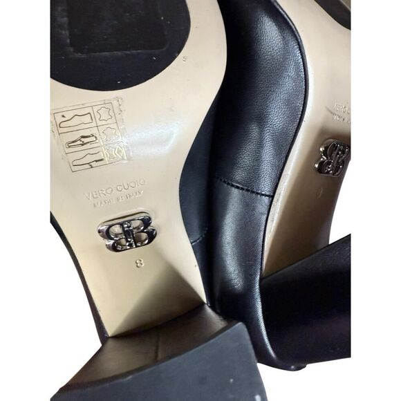 NEW Beautiisoles Made in Italy Women's Loretta Black Leather Fringe Pumps 8 - Picture 9 of 10